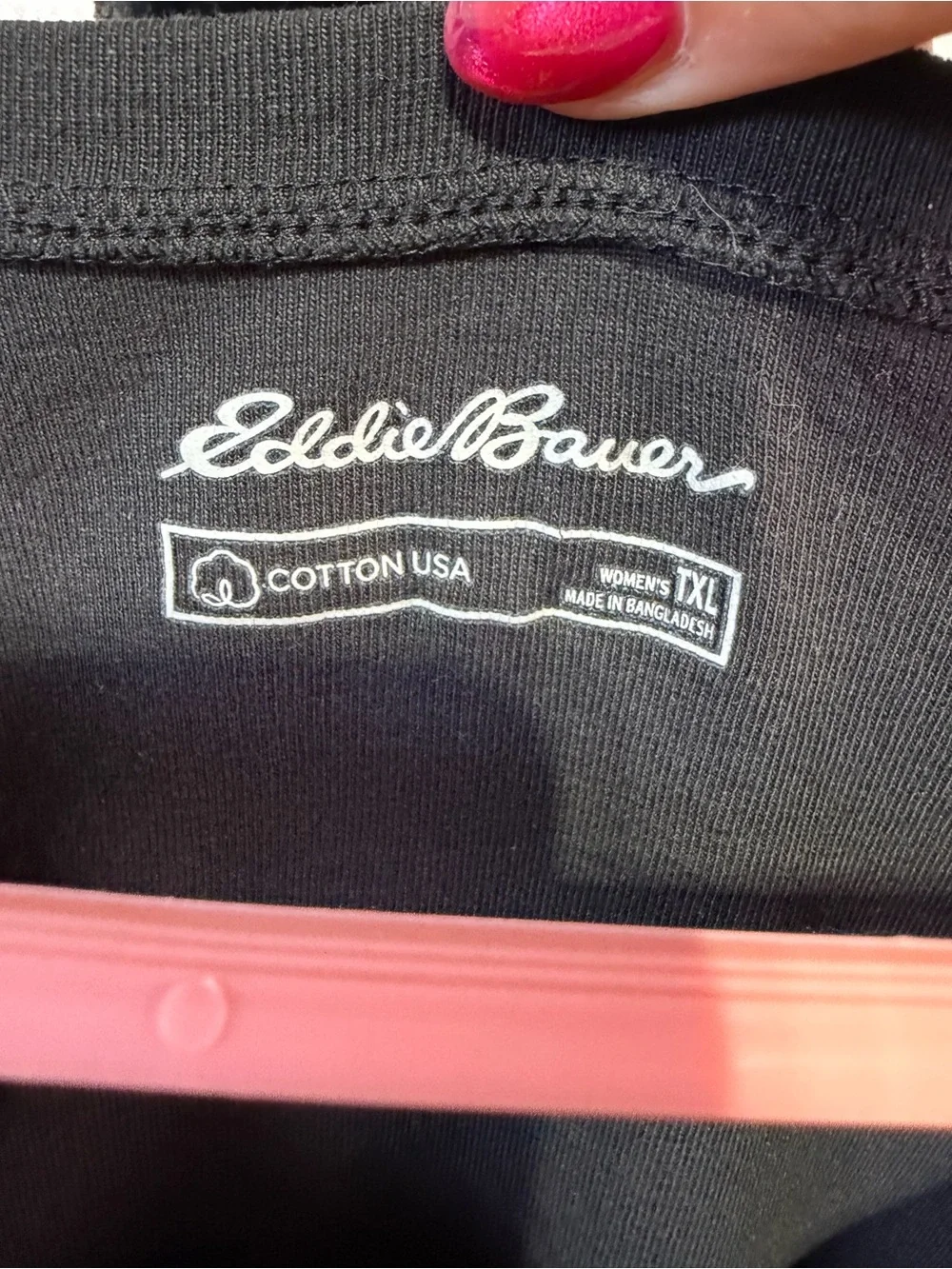 Eddie Bauer Black V-Neck Short Sleeve Tee